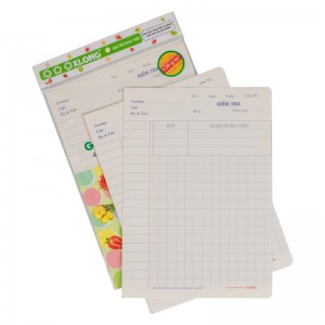 Giấy kiểm tra cấp I 4 ô ly 15 tờ kép/tập 120/76; MS: 017