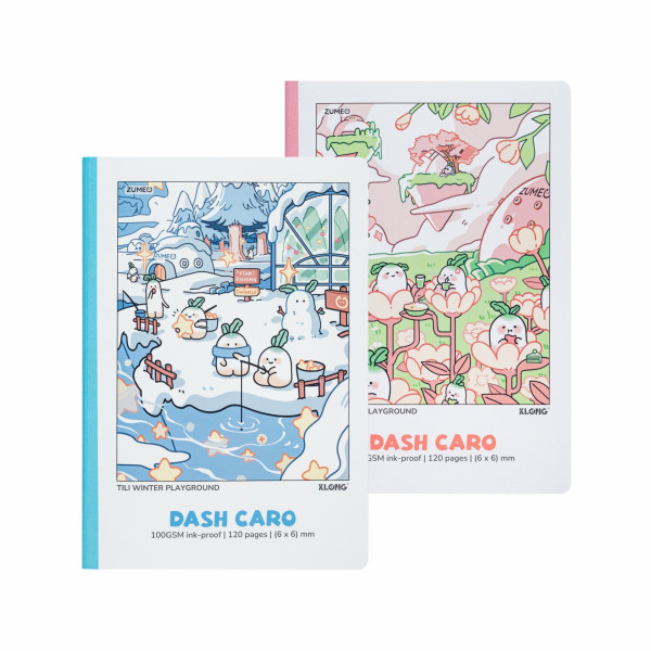 Vở Dash Caro (6 x 6) mm may dán gáy Tili Seasonal Playground B5 120 trang 100/76; MS: 210