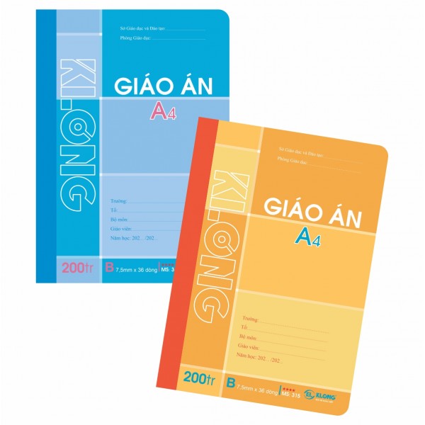 Sổ giáo án kẻ ngang A4 200 trang 58/92; MS 315