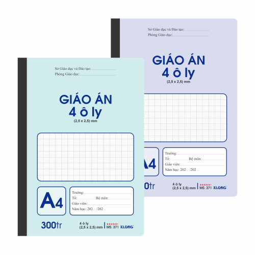 Sổ giáo án 4 ô ly may dán gáy A4 300 trang 70/92; MS: 371