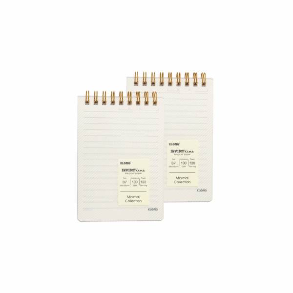 Sổ kẻ ngang InviDot Line lò xo kép bìa nhựa 2 mặt B7 120 trang 100/76; MS: 927