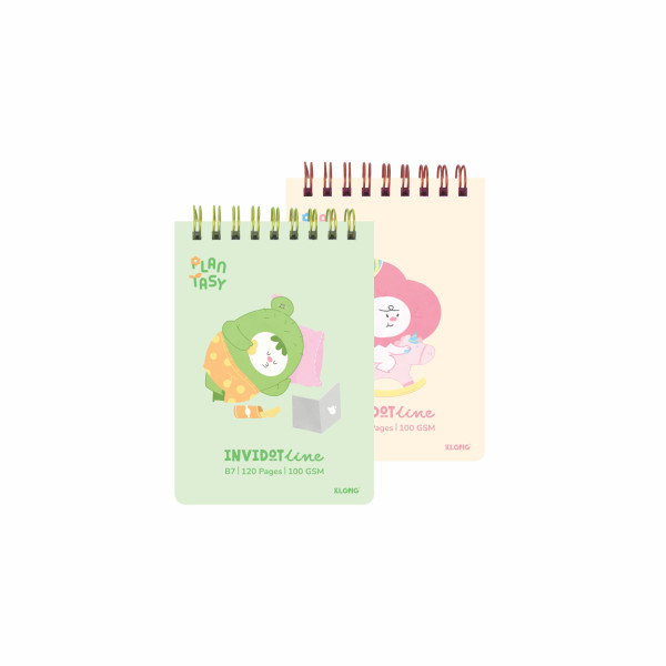 Sổ kẻ ngang lò xo kép ngang InviDot Line Plantasy B7 120tr 100/76; MS: 933