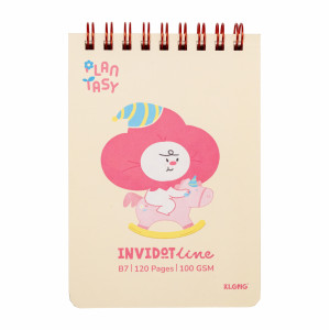 Sổ kẻ ngang lò xo kép ngang InviDot Line Plantasy B7 120tr 100/76; MS: 933