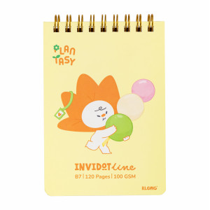 Sổ kẻ ngang lò xo kép ngang InviDot Line Plantasy B7 120tr 100/76; MS: 933