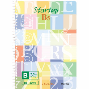 Sổ  kẻ ngang lò xo đơn B5 200 trang 70/76; MS: 952