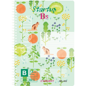Sổ  kẻ ngang lò xo đơn B5 200 trang 70/76; MS: 952