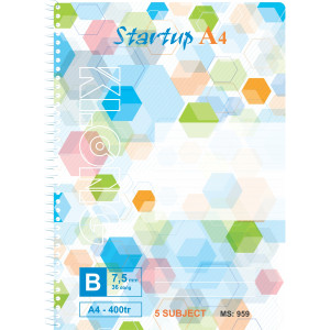 Sổ  kẻ ngang lò xo đơn A4 400 trang 70/76; MS: 959