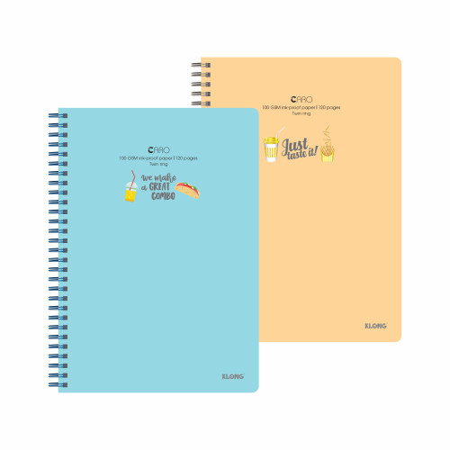 Sổ Caro lò xo kép bìa nhựa 2 mặt B5 120 trang 100/76; MS: 575