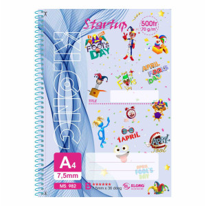 Sổ kẻ ngang lò xo đơn xé Startup A4 500 trang 70/92; MS: 982