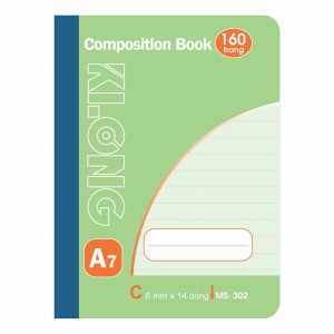 Sổ kẻ ngang may dán gáy Composition Book A7 160 trang 58/92; MS 302