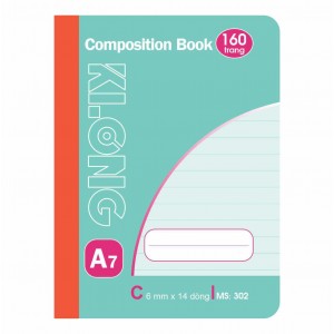 Sổ kẻ ngang may dán gáy Composition Book A7 160 trang 58/92; MS 302