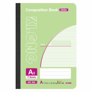 Sổ kẻ ngang may dán gáy Composition Book A5 200 trang 58/92; MS: 306
