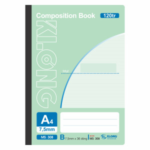 Sổ kẻ ngang may dán gáy Composition Book A4 120 trang 58/92; MS: 308