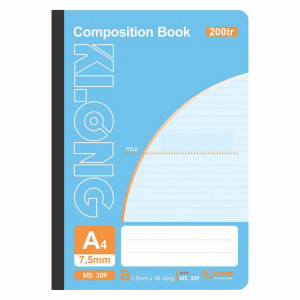 Sổ kẻ ngang may dán gáy Composition Book A4 200 trang 58/92; MS: 309