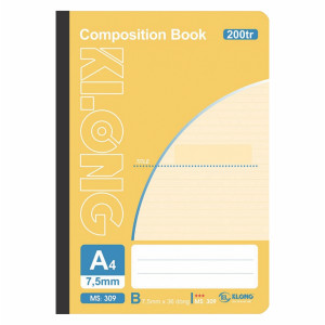 Sổ kẻ ngang may dán gáy Composition Book A4 200 trang 58/92; MS: 309