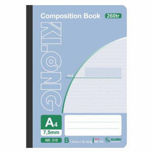 Sổ kẻ ngang may dán gáy Composition Book A4 260 trang 58/92; MS: 310