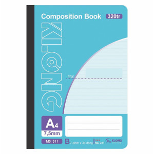 Sổ kẻ ngang may dán gáy Composition Book A4 320 trang 58/92; MS: 311