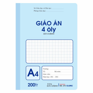 Sổ giáo án 4 ô ly  may dán gáy A4 200 trang 70/92; MS: 370