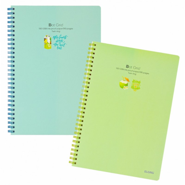 Sổ Dot Grid lò xo kép  bìa nhựa 2 mặt B5 80 trang 100/76; MS: 577
