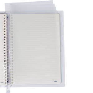 Sổ kẻ ngang nét đứt kẹp còng nhựa 26 chấu B5 50 tờ 100/76; MS: 529