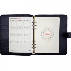 Sổ kế hoạch giả da kẹp còng Kelvin Planner A5 200 trang 70/76; MS: 662