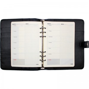 Sổ kế hoạch giả da kẹp còng Kelvin Planner A5 200 trang 70/76; MS: 662