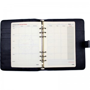 Sổ kế hoạch giả da kẹp còng Kelvin Planner A5 200 trang 70/76; MS: 662