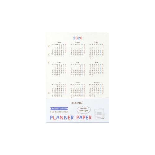 Ruột sổ còng kế hoạch Planner Paper A5 96 trang 120/76; MS: 963