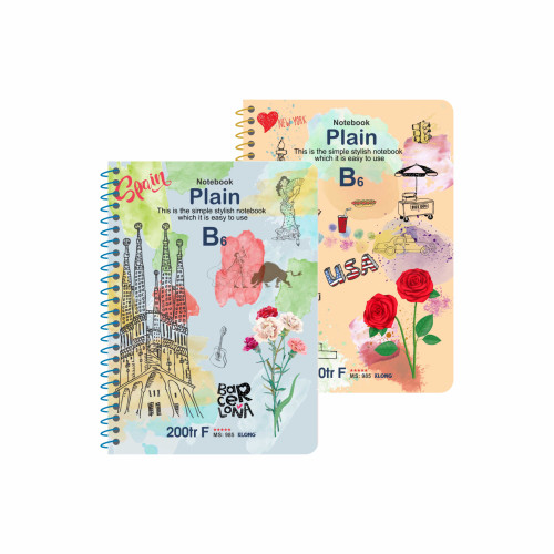 Sổ ruột trơn lò xo đơn B6 200 trang 70/76; MS 985