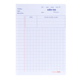 Giấy kiểm tra cấp I 4 ô ly 15 tờ kép/tập 100/92; MS: 011