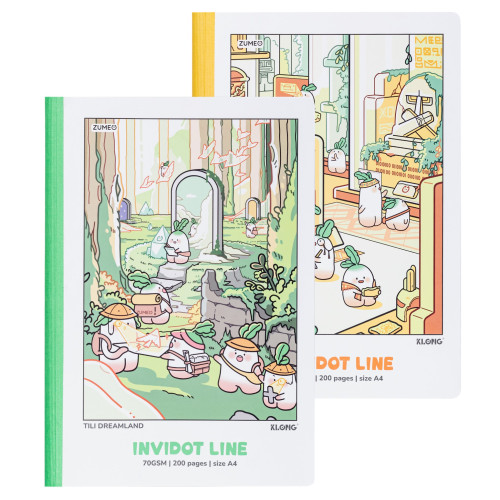 Sổ kẻ ngang may dán gáy InviDot Line Tili Dreamland A4 200tr 70/76; MS: 211