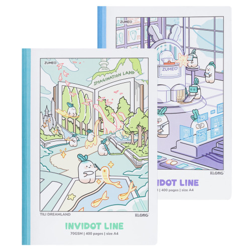 Sổ kẻ ngang may dán gáy InviDot Line Tili Dreamland A4 400tr 70/76; MS: 213