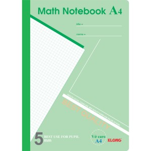 Vở Caro Math Notebook A4 200 trang 70/92; MS 298