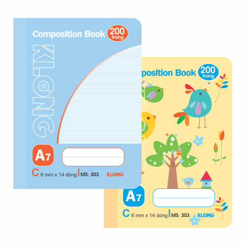 Sổ kẻ ngang may dán gáy Composition Book A7 200 trang 58/92; MS 303
