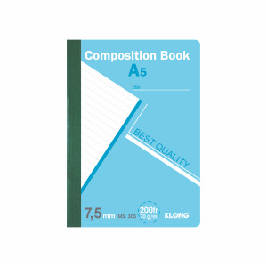 Sổ kẻ ngang may dán gáy Composition Book A5 200 trang 70/76; MS: 305