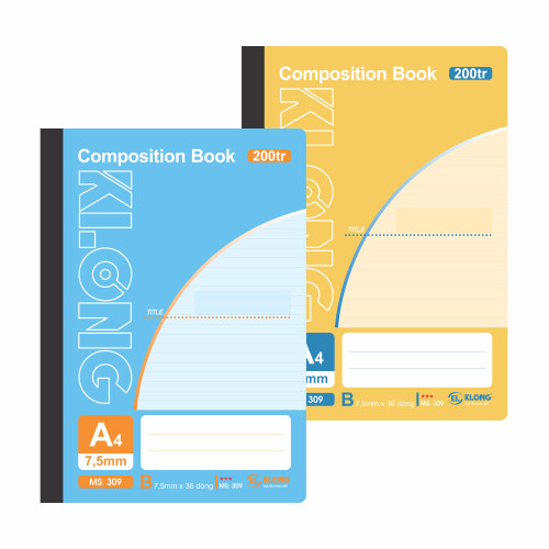Sổ kẻ ngang may dán gáy Composition Book A4 200 trang 58/92; MS: 309