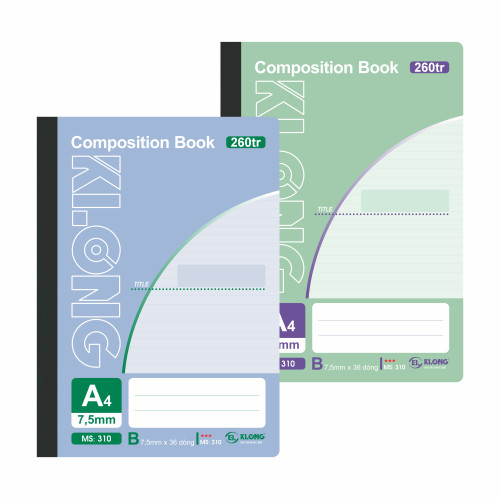 Sổ kẻ ngang may dán gáy Composition Book A4 260 trang 58/92; MS: 310