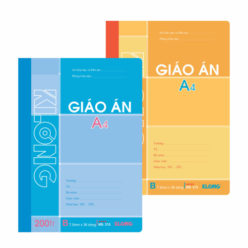 Sổ giáo án kẻ ngang A4 200 trang 58/92; MS 315