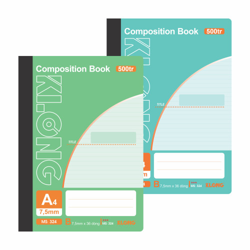 Sổ kẻ ngang may dán gáy Composition Book A4 500 trang 58/92; MS: 324