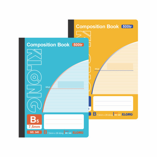 Sổ kẻ ngang may dán gáy Composition Book B5 500 trang 58/92; MS: 340