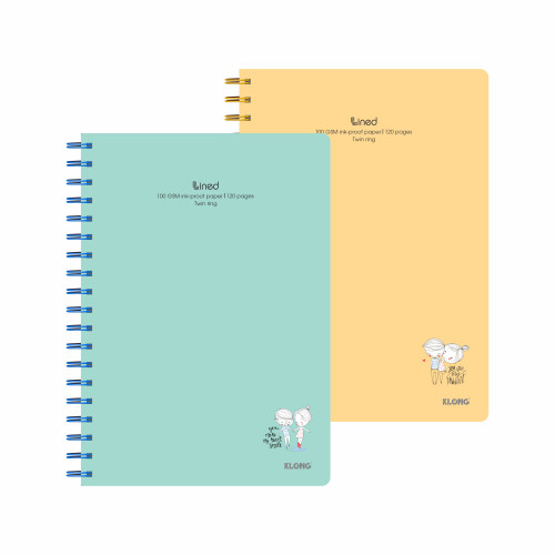 Sổ kẻ ngang lò xo kép bìa nhựa 2 mặt B5 120 trang 100/76; MS: 581