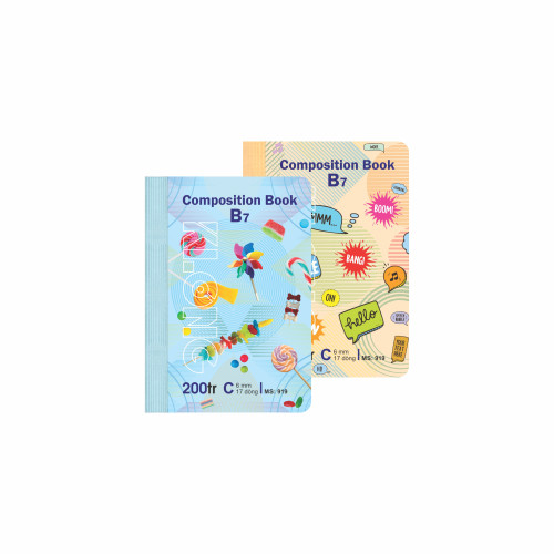 Sổ kẻ ngang may dán gáy Composition Book B7  200 trang 70/76; MS: 919