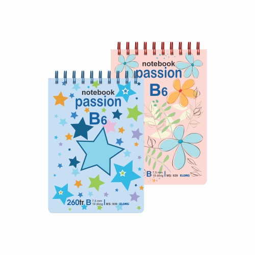 Sổ kẻ ngang lò xo kép ngang B6 260 trang 70/76; MS: 939