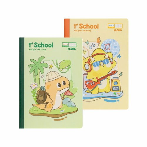 Vở 5 ô ly 1st School Little Dino B5¯ 48 trang 100/92 ; MS: 021