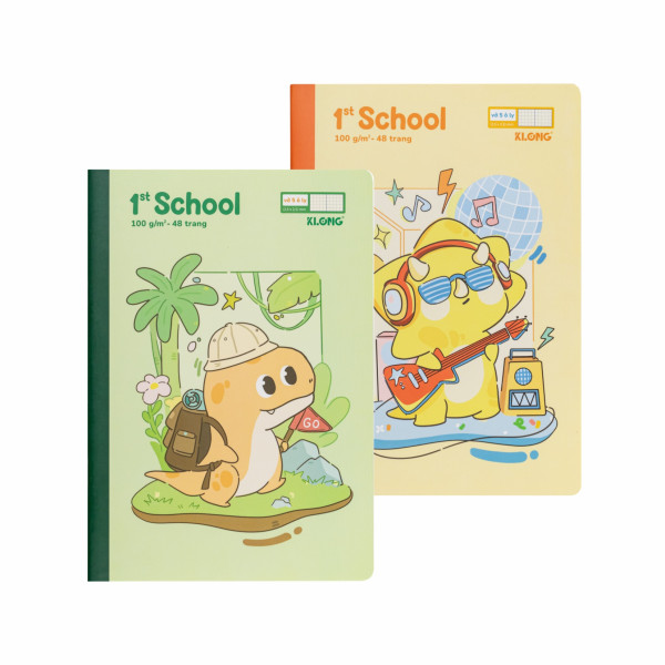Vở 5 ô ly 1st School Little Dino B5¯ 48 trang 100/92 ; MS: 021