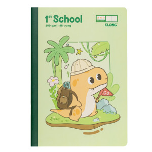 Vở 5 ô ly 1st School Little Dino B5¯ 48 trang 100/92 ; MS: 021