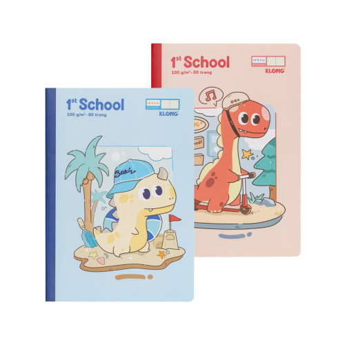 Vở 5 ô ly 1st School Little Dino B5¯ 80 trang 100/92; MS: 022