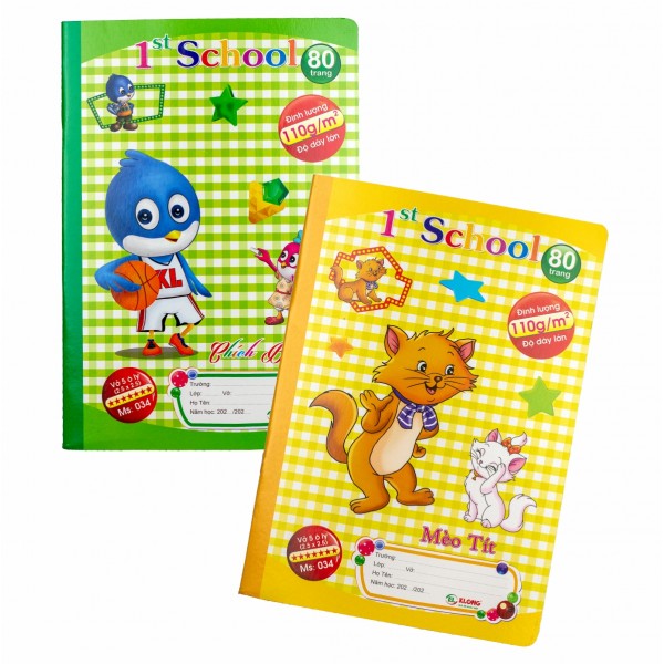 Vở 5 ô ly 1st School B5¯ 80 trang 110/92; MS: 034