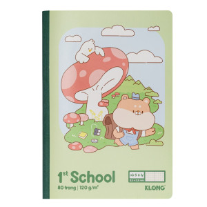 Vở 5 ô ly may dán gáy 1st School Animal Adventures B5¯ 80 trang 120/76; MS: 042