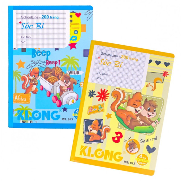 Vở 4 ô ly SchoolLine B5 200 trang 70/92; MS: 043